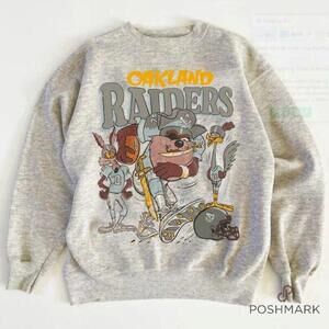 Looney Tunes X Oakland Raiders Graphic Ash Sweatshirt Men Women Va102
